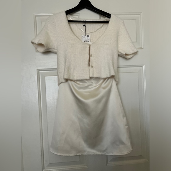 Mango Cropped Ivory Sweater Large - Picture 2 of 3